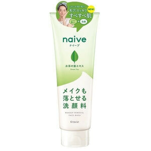 Kracie Naive Green Tea Make Up Removal Face Wash / ナイーブ お茶の葉エキス 洗顔料 200g - Konbiniya Japan Centre