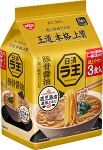 Nissin Gokuraku Raoh Shoyu Tonkotsu Noodle / 日清 極楽ラ王 豚骨醤油 3P