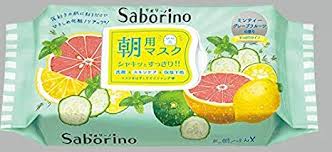 Saborino Morning Face Mask (Minty grapefruit scent) / サボリーノ朝用マスク (ミンティーグレープグルーツの香り) 32sheets - Konbiniya Japan Centre
