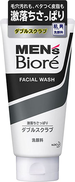 MEN's Biore Facial Wash Double Scrub / メンズビオレ ダブルスクラブ 130g - Konbiniya Japan Centre