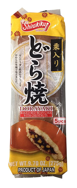 Shirakiku Dorayaki Red Bean with Chestnuts / どらやき 栗入り  5 pcs - Konbiniya Japan Centre