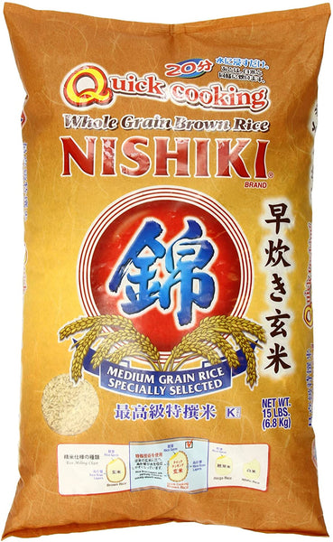 NISHIKI Whole Grain Quick Cooking Brown Rice / 錦 早炊き玄米6.8kg - 15lb - Konbiniya Japan Centre