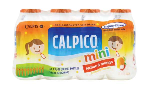 Calpico mini Lychee & Mango / カルピコミニ ライチ & マンゴー 80ml × 4 bottles - Konbiniya Japan Centre